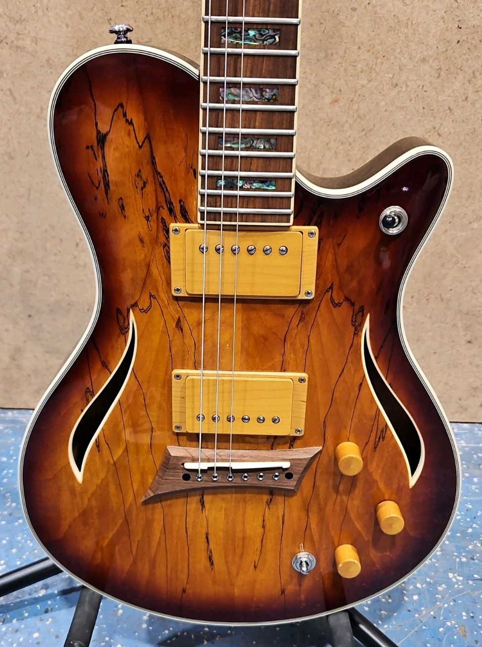 Michael Kelly Hybrid Special Electric Guitar – Spalted Maple Burst Finish