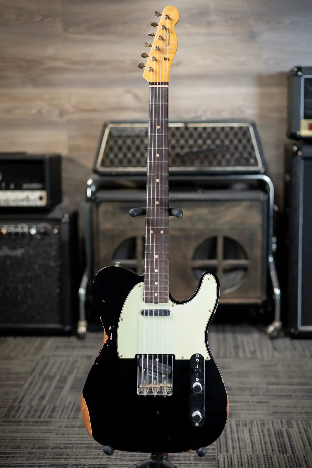 Fender Custom Shop LR25 1963 Telecaster Electric Guitar – Relic Black with Hards