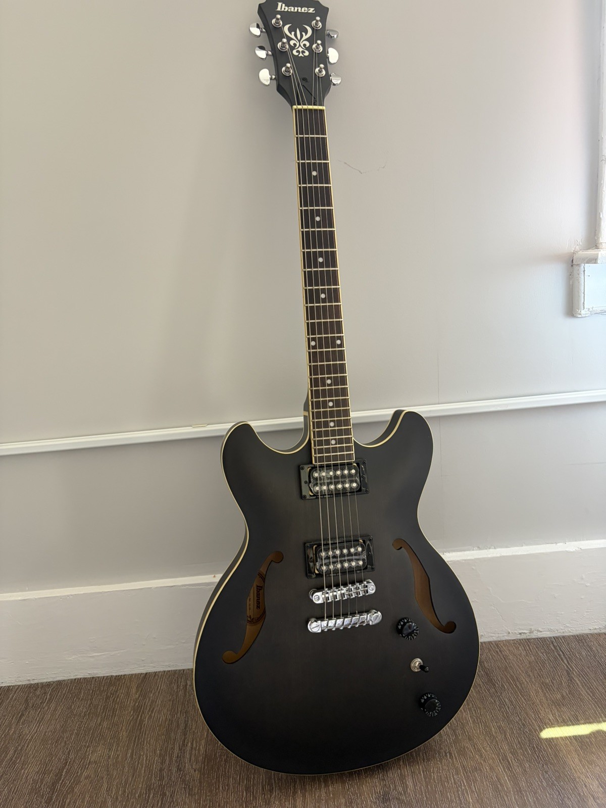 Ibanez Artcore Electric Guitar Semi-Hollow Transparent Black Flat (AS53TKF)