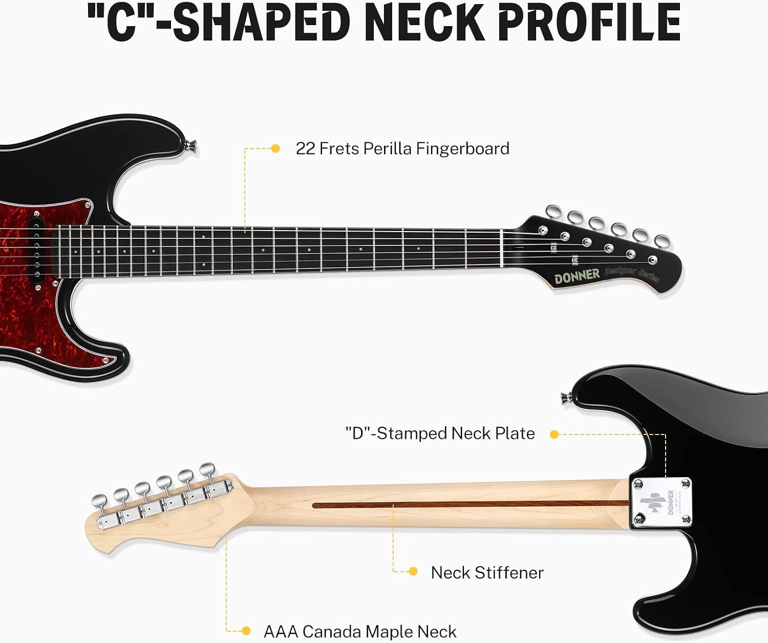Donner 39 Inch Electric Guitar, Designer Series DST-200 Stylish Solid Body Elect
