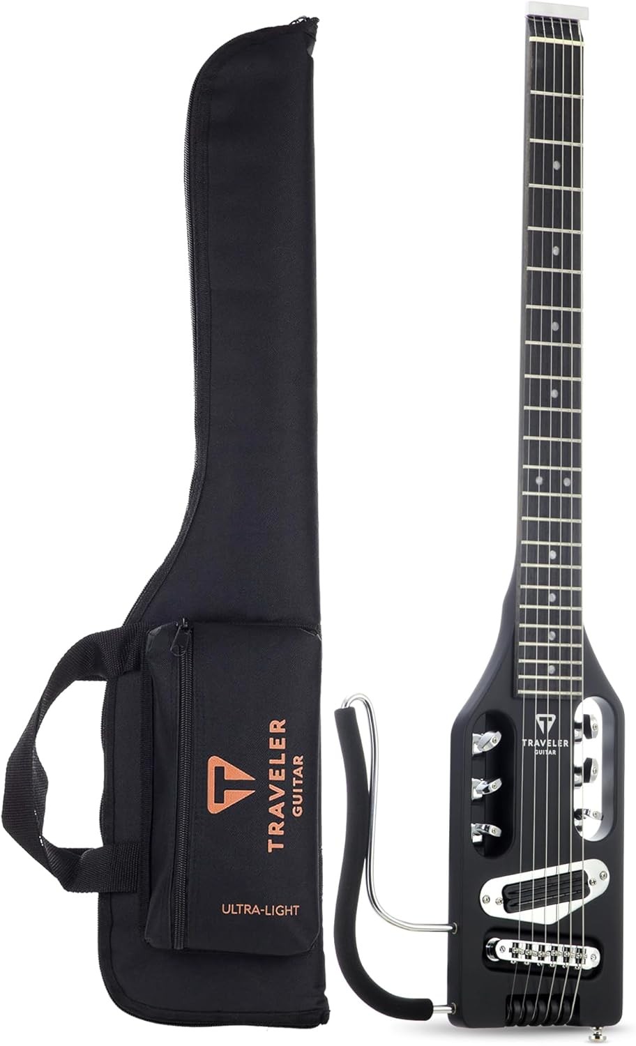 Traveler Guitar Ultra-Light Electric Guitar Matte Black Left-Handed Portable Ele