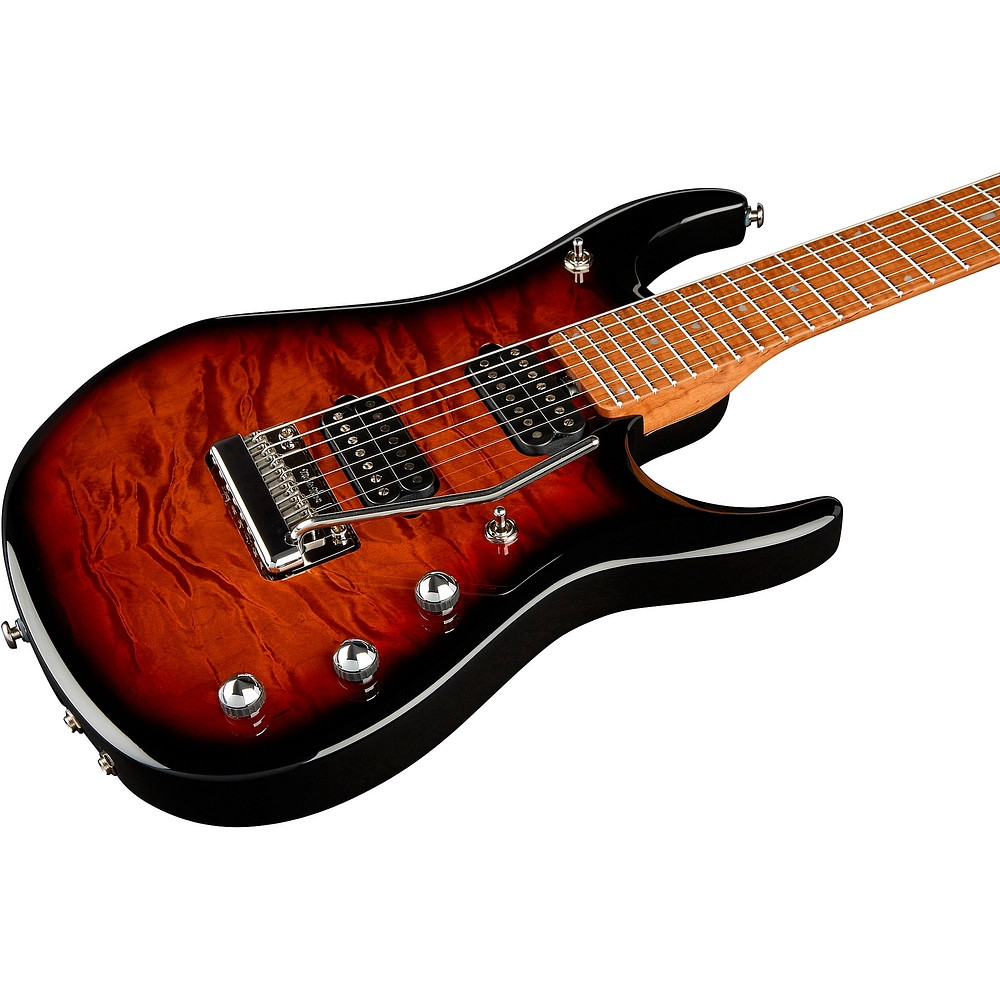 Ernie Ball Music Man JP15 7 7String Quilted Maple Top Electric Guitar Tiger Eye