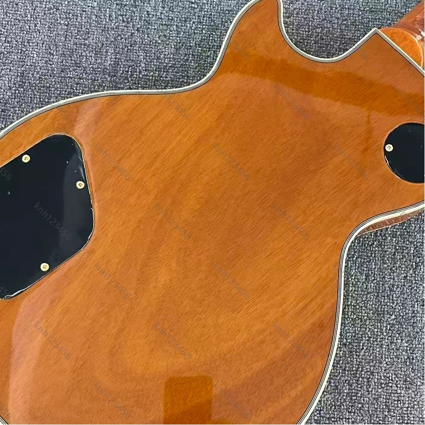 Single Cutaway Guitar Tiger Grain Amber HH Pickups Gold Hardware Free Shipping