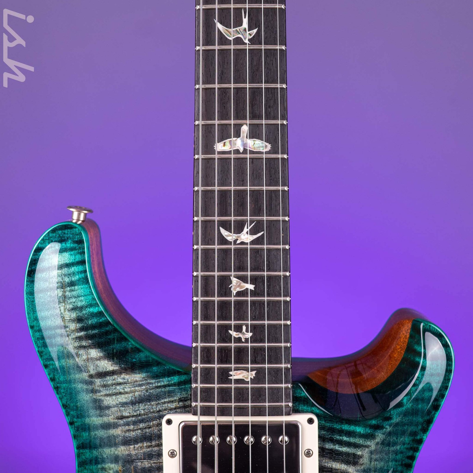 PRS Hollowbody II Piezo Grey Black Turquoise Burst Custom Color