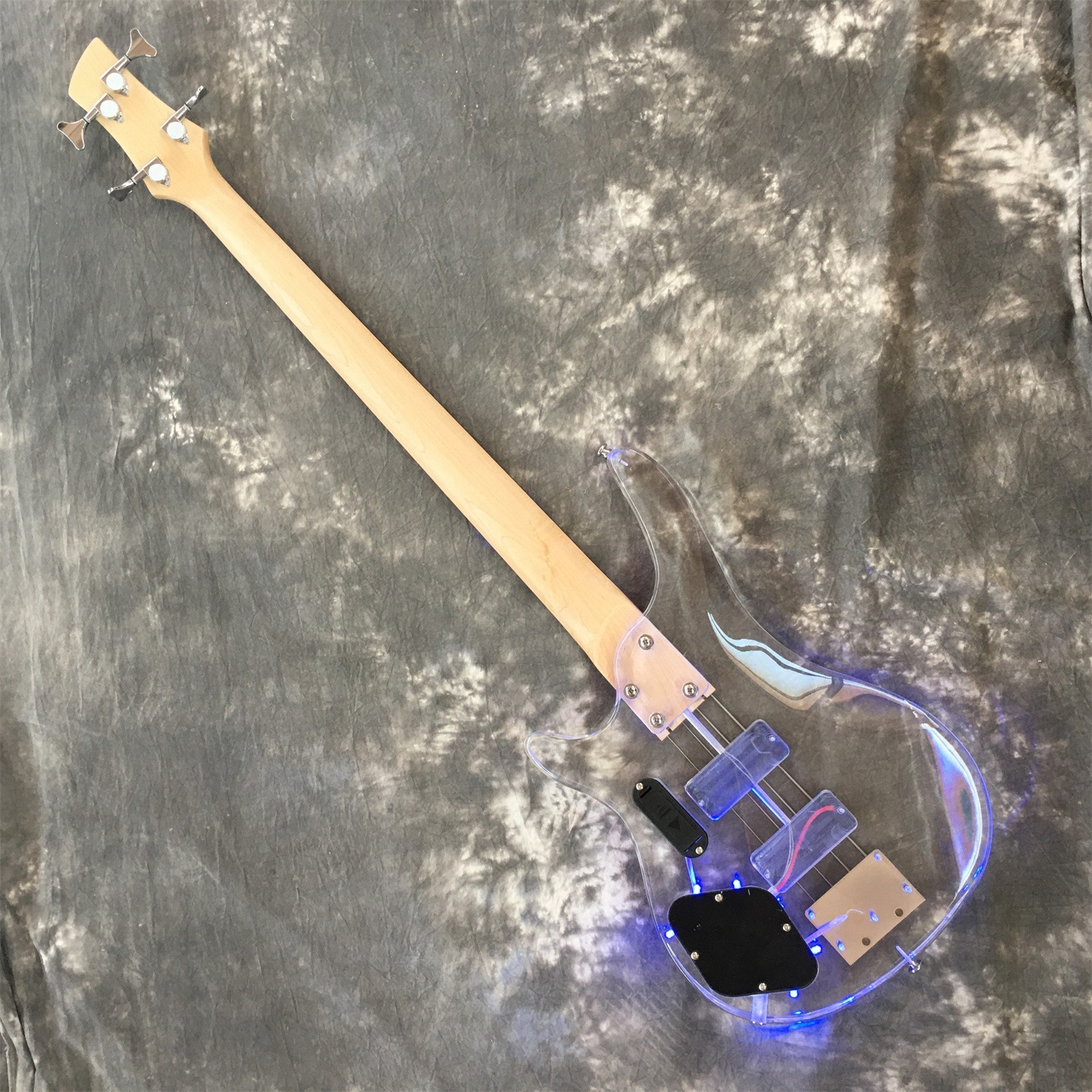 4 String Acrylic Body Electric Guitar Bass Chrome Hardware Rosewood Fretboard