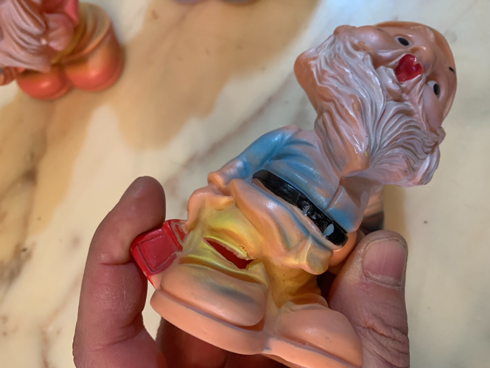 VINTAGE set SNOW WHITE AND SEVEN DWARFS RUBBERTOYS ITALY 1960s squeack squeeze