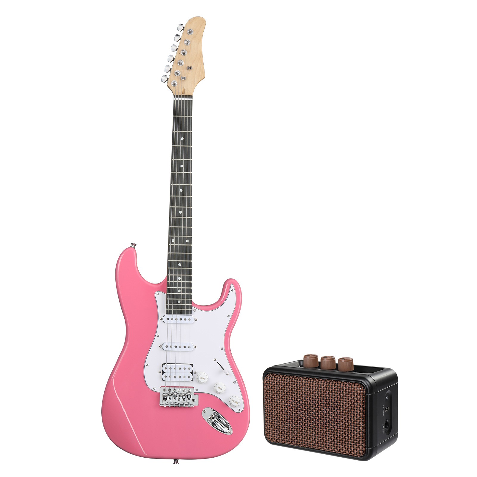 KST Stylish H-S-S Pickup Electric Guitar with Amplifier Bag Guitar Strap String