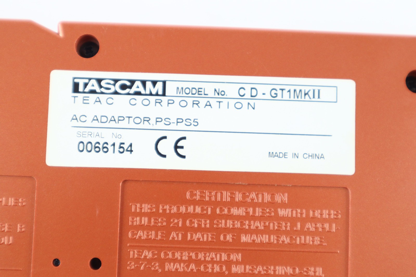 TASCAM Portable CD Guitar Trainer CD-GT1 MKII W/ Power Supply Working
