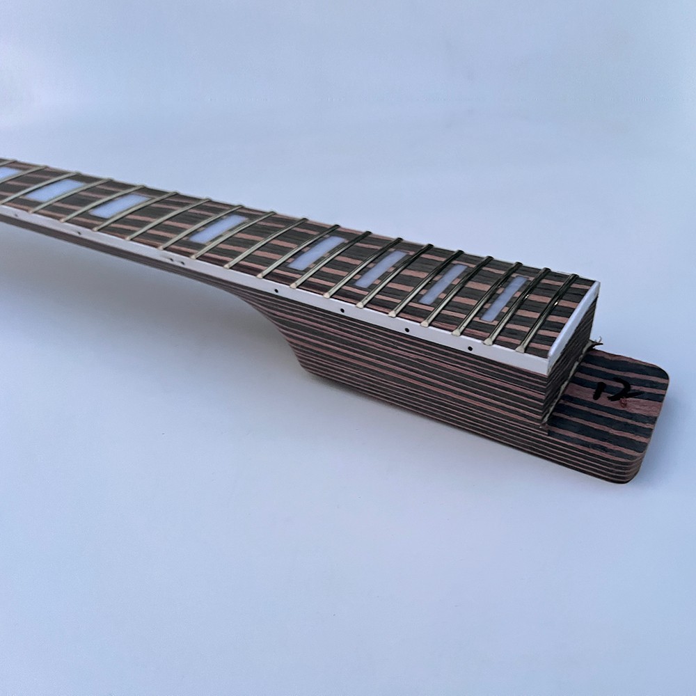 DIY Electric Guitar Kits Unfinished Set In Zebrawood V shape Bridges Free Ship