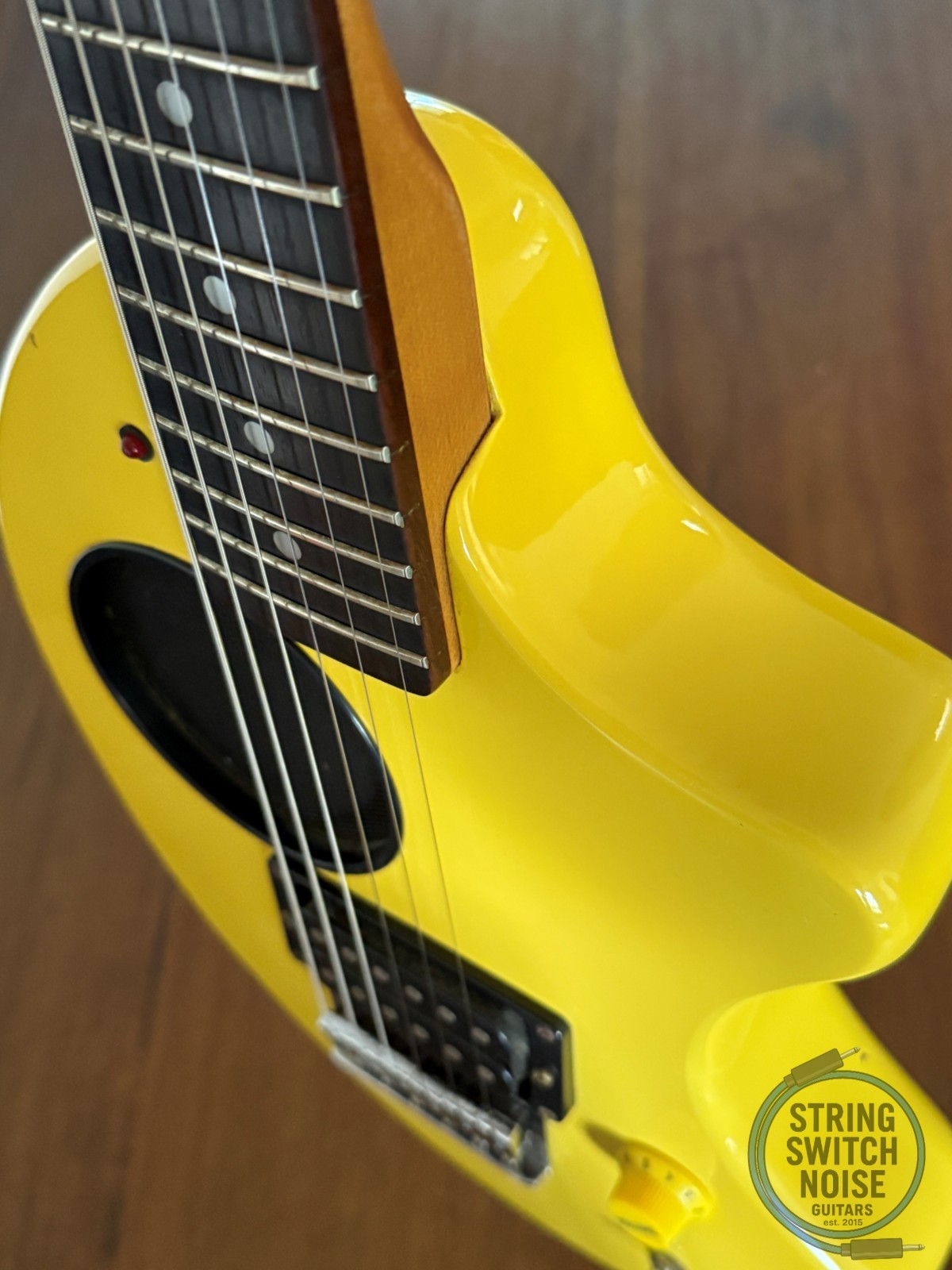 Fernandes ZO-3, Graffiti Yellow, 2000s Nomad Travel Guitar, w/Onboard Speaker