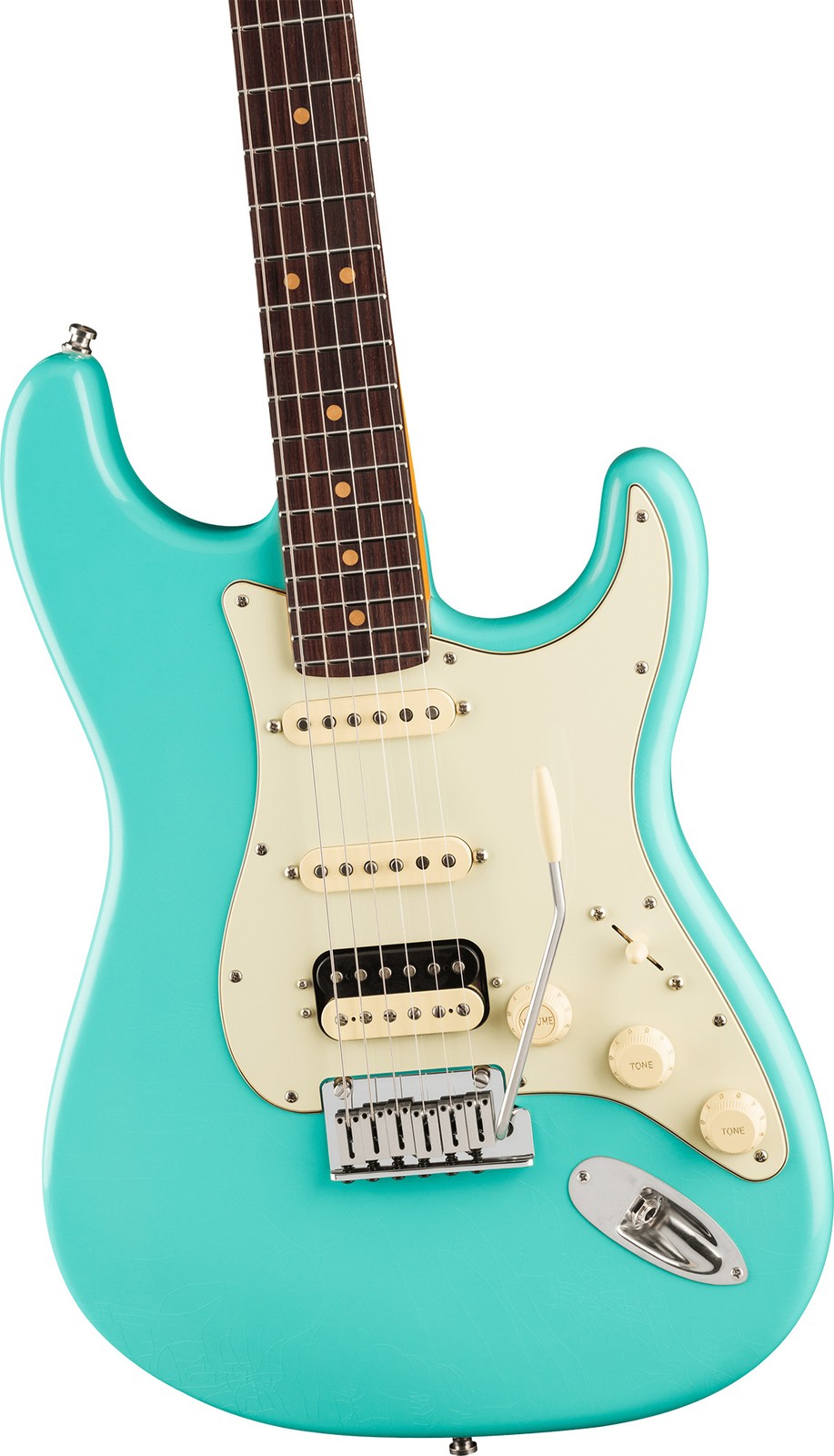 Fender American Ultra Luxe Vintage ’60s Stratocaster HSS – Sea Foam Green w/ Gui