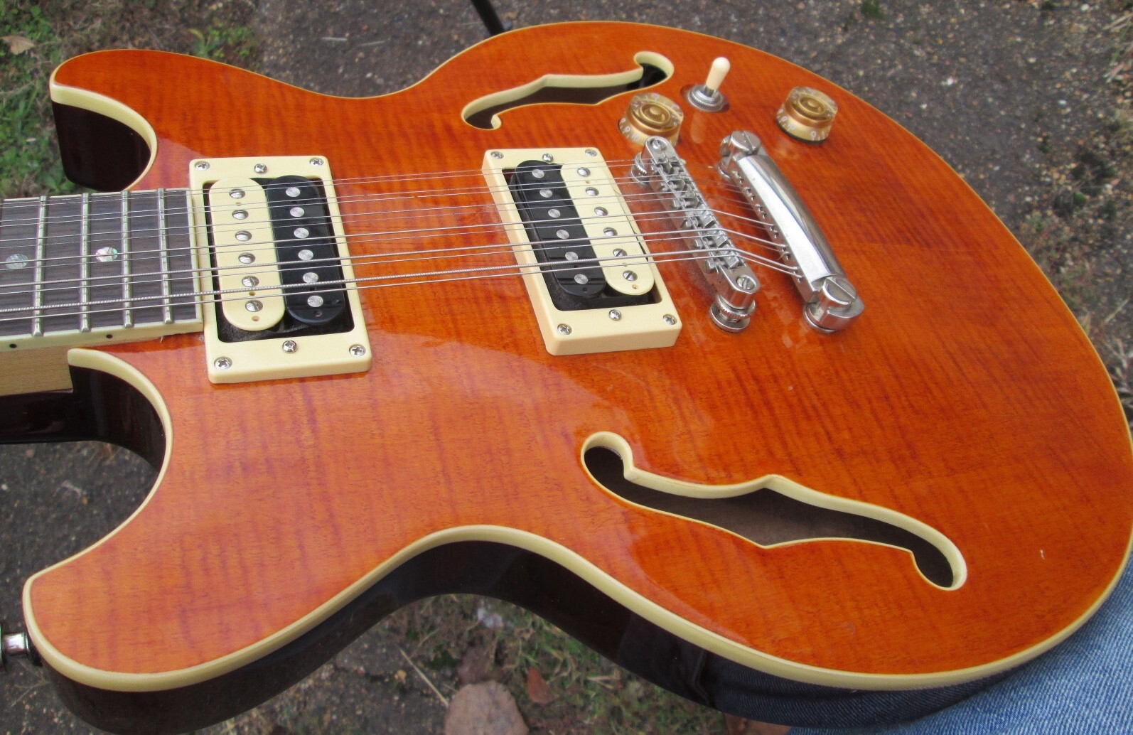 Dean Boca 12 String Electric Guitar circa 2010s – Trans Amber Burst EXC shape