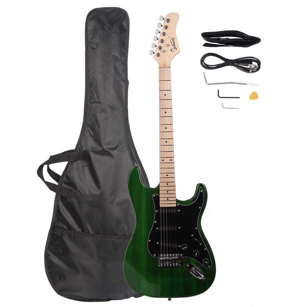 Glarry GST 22 Frets Burning Fire Basswood Electric Guitar Kit W/Bag Green