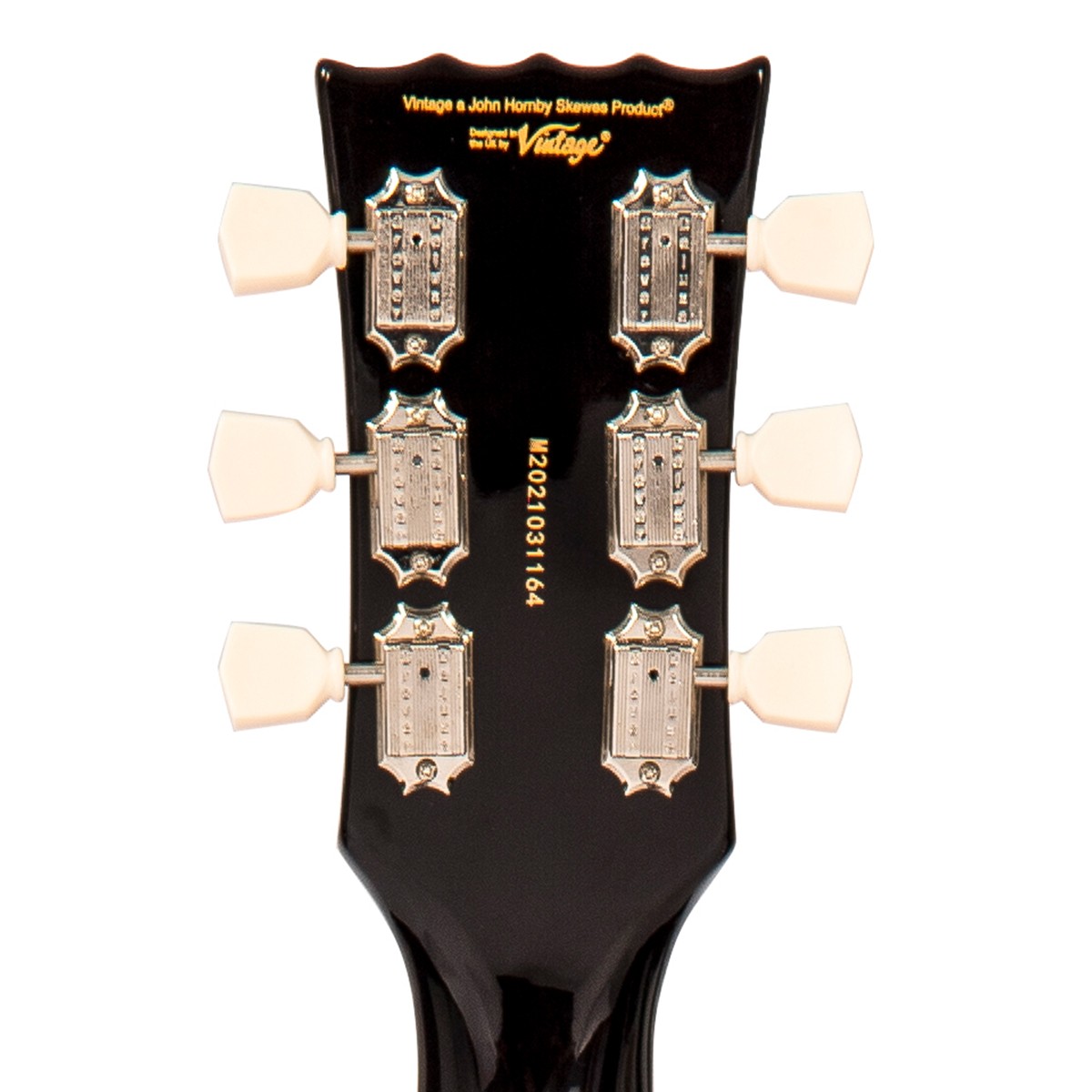 Vintage Reissued Series V100BLB Electric Guitar, Flamed Thru Black W/ Bigsby