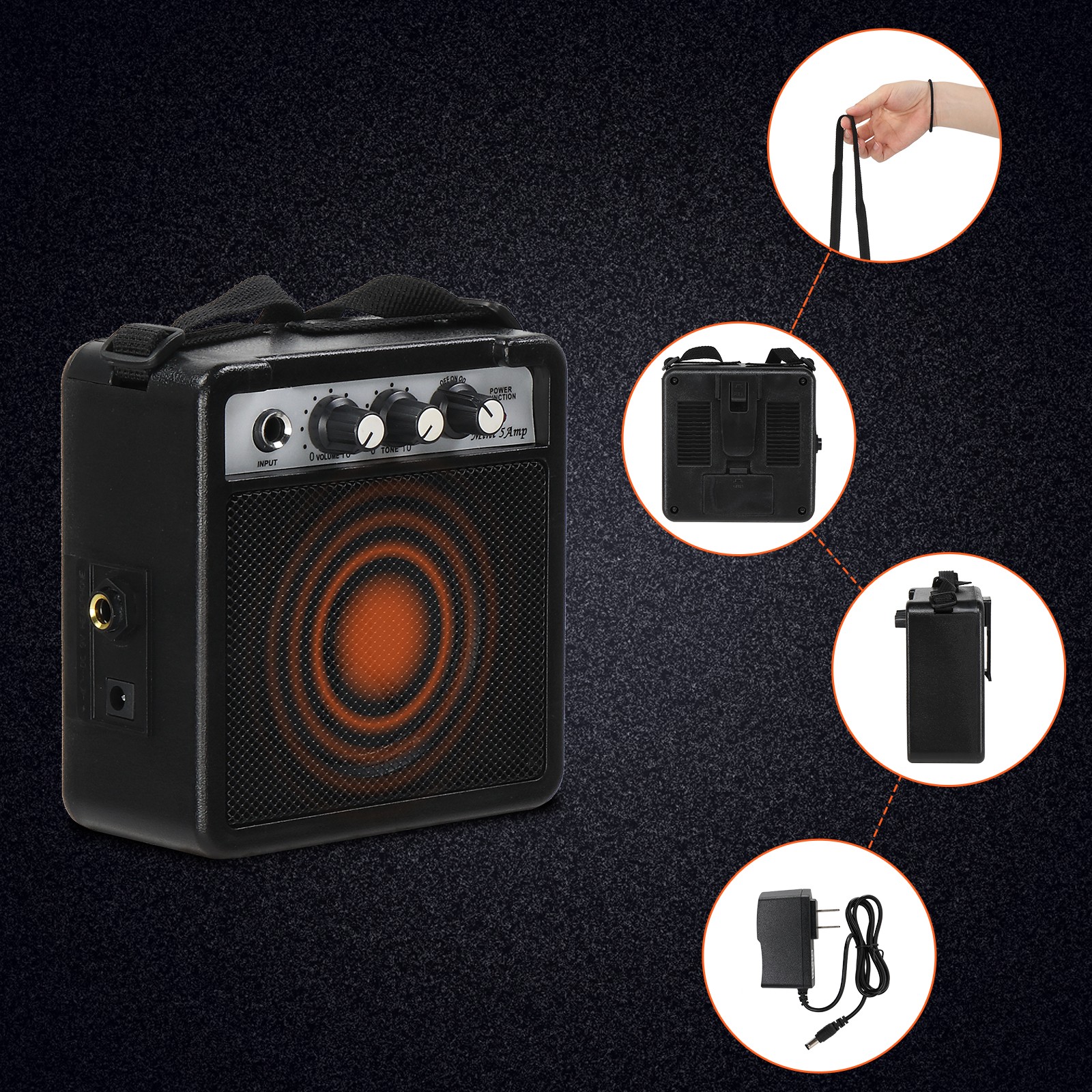 30in Maple Fingerboard Mini Electric Guitar Kit with 5W Amplifier Bag String