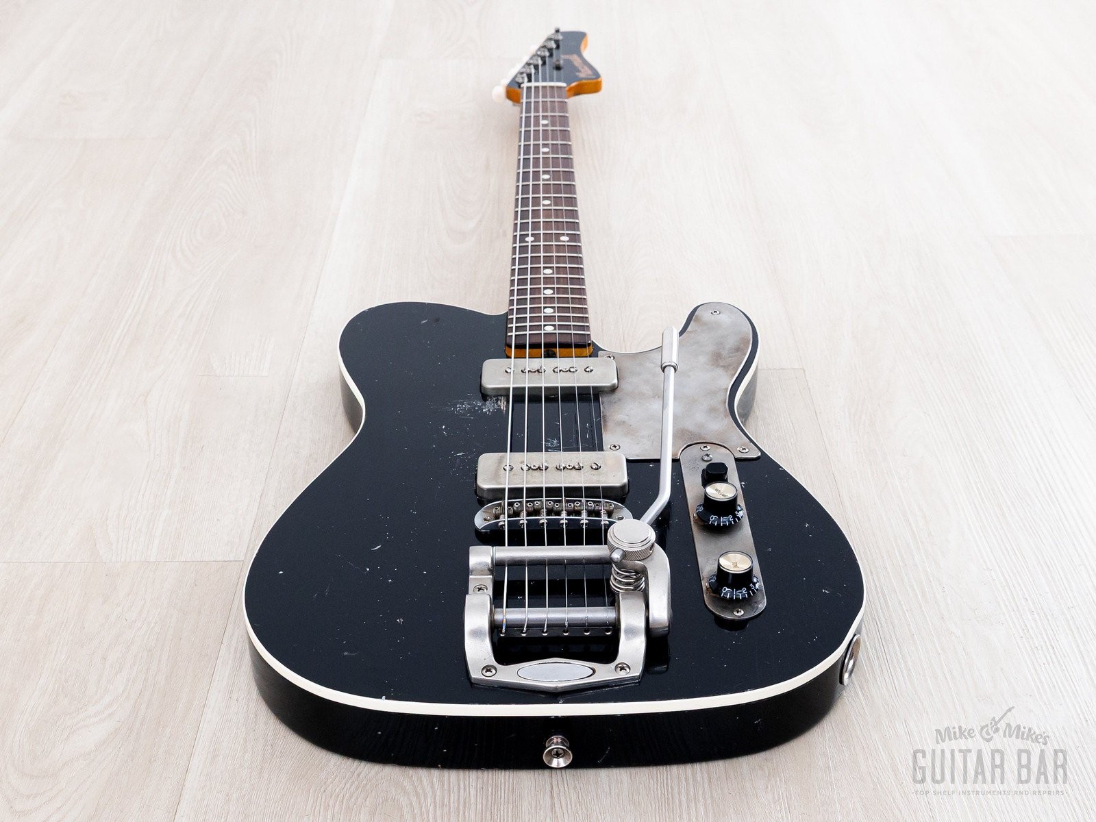 2021 Macmull Heartbreaker Custom P-90 HB-C T-Style Black Relic w/ Bigsby