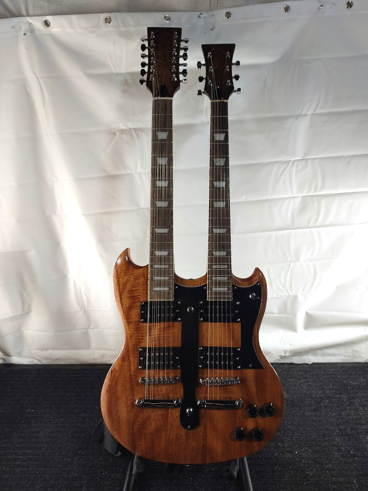 Double Neck Electric Guitar in Natural Color 6+12 String
