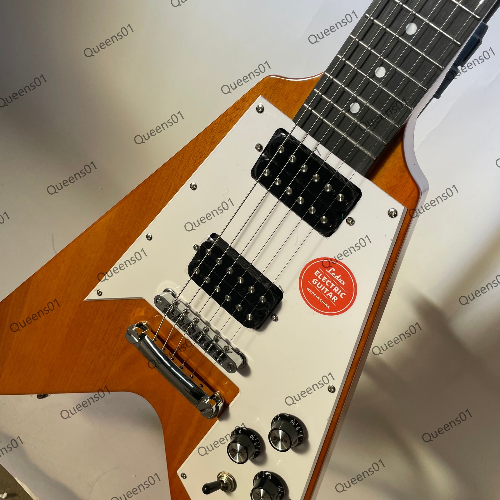 New Electric Guitar White Pickguard Chrome Hardware Mahogany Body&Neck US Stock