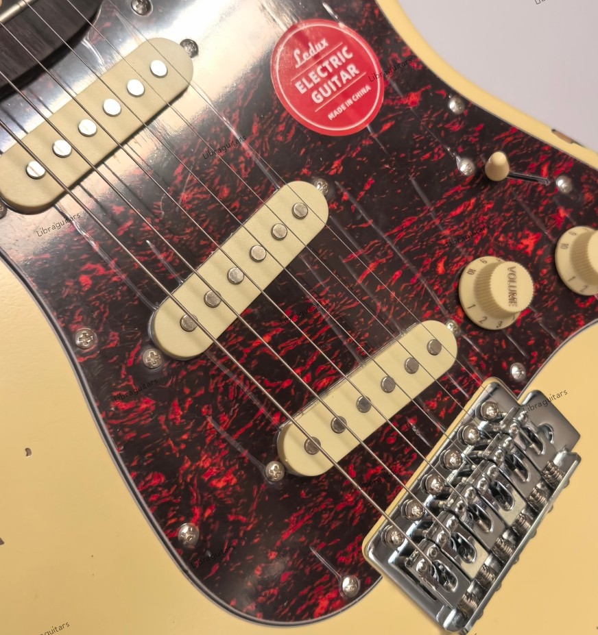 Vintage Aged Electric Guitar Stainless Rounded Fret Edge Tremolo Bridge US Stock