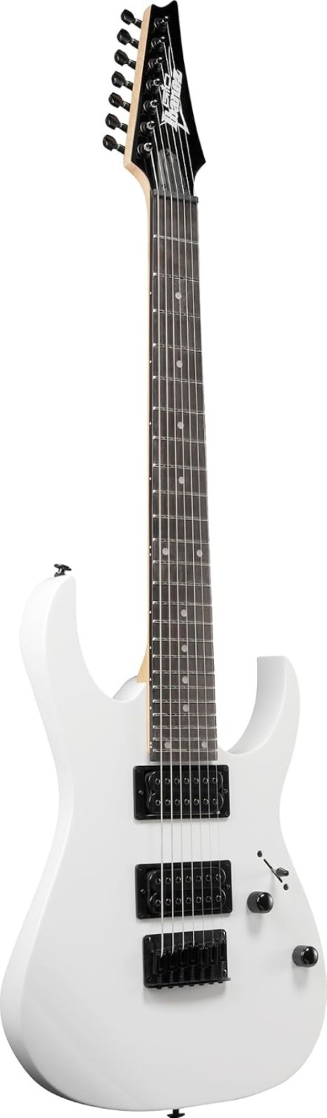 RG Gio 7-String Electric Guitar – White Bundle with Gig Bag, Tuner, Strap, In…