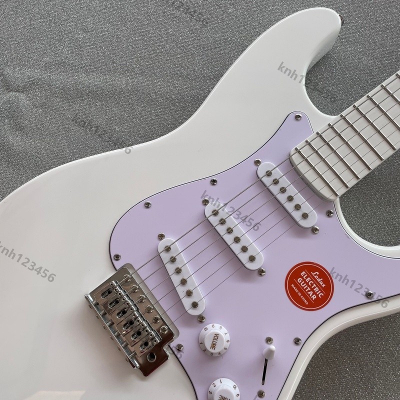 ST Solid Body Electric Guitar Bone Nut Stainless Rounded Fret Edge C Shape Neck