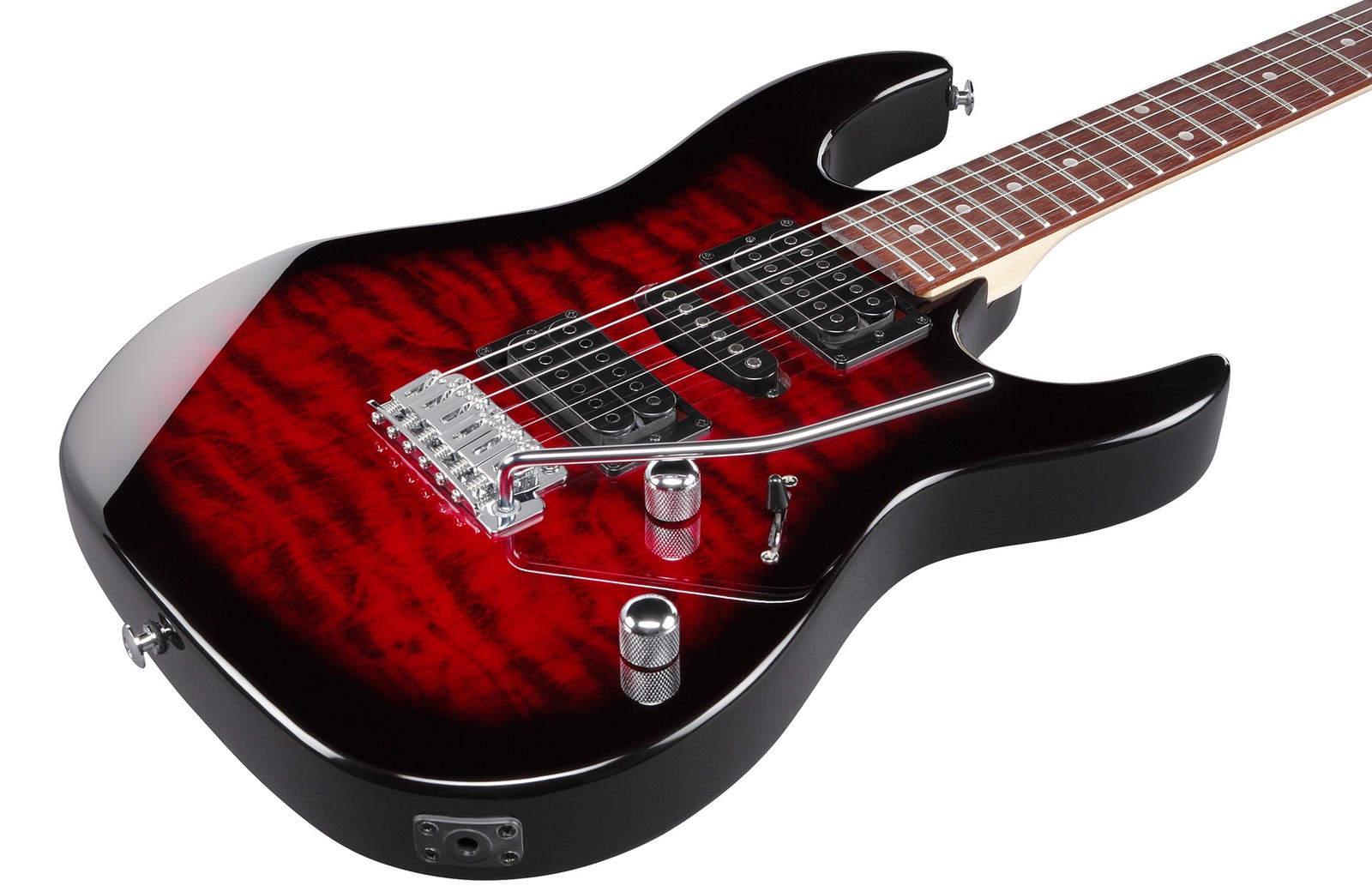 Ibanez GRX70QA RG Gio Electric Guitar – Transparent Red Burst w/ Gig Bag