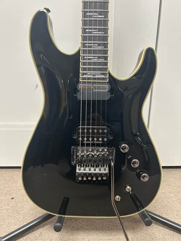 Schecter Blackjack C-1 FR S Sustainiac Electric Guitar – Gloss Black