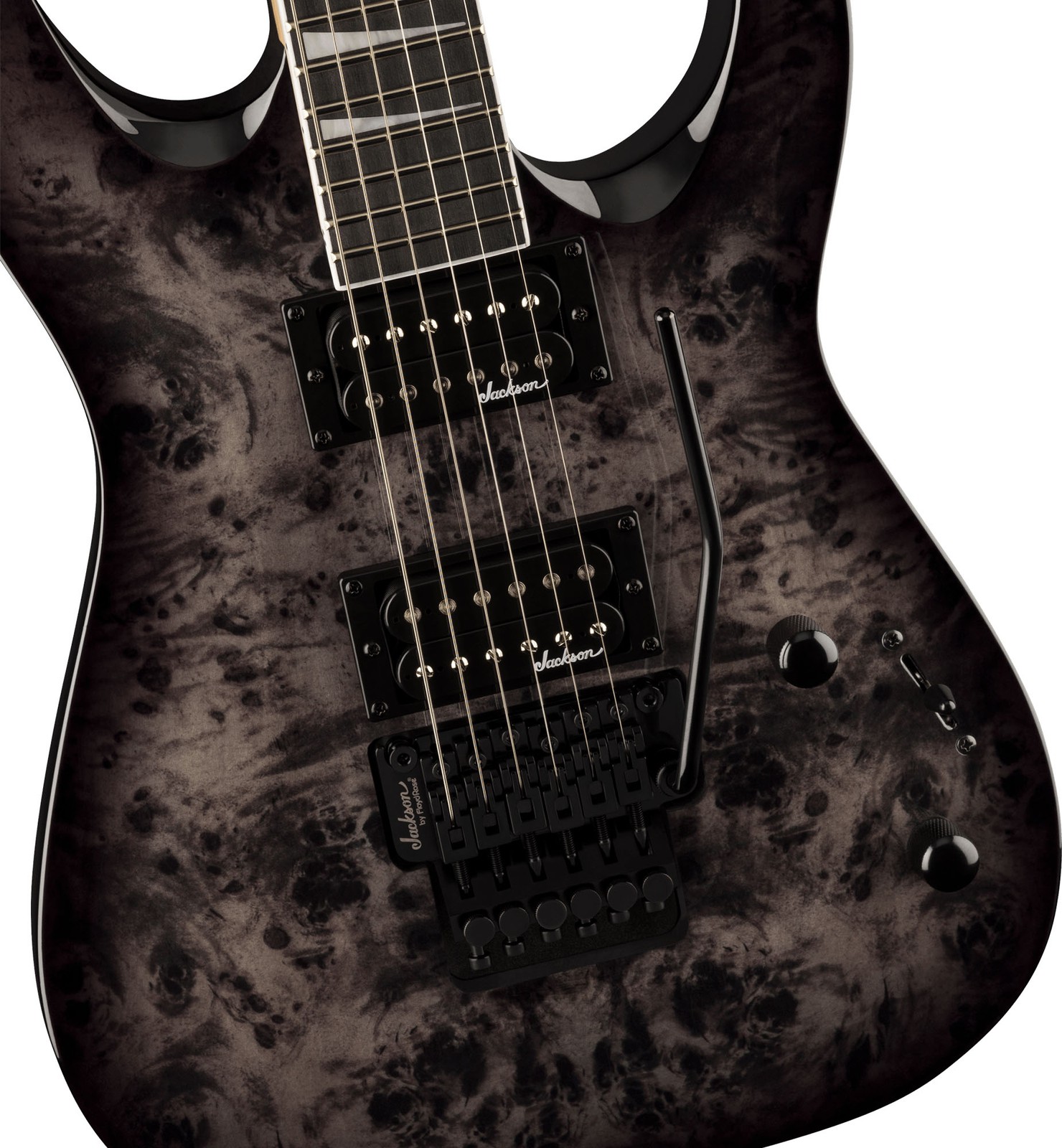 Jackson Dinky JS32 DKAP Electric Guitar – Transparent Black w/ Instrument Cable