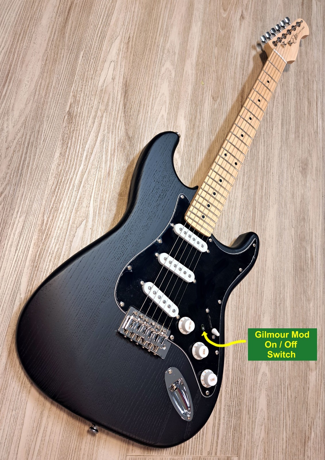 2026 Elite® Stratocaster Style Guitar w/ Gilmour MOD Satin Black SSS Maple neck