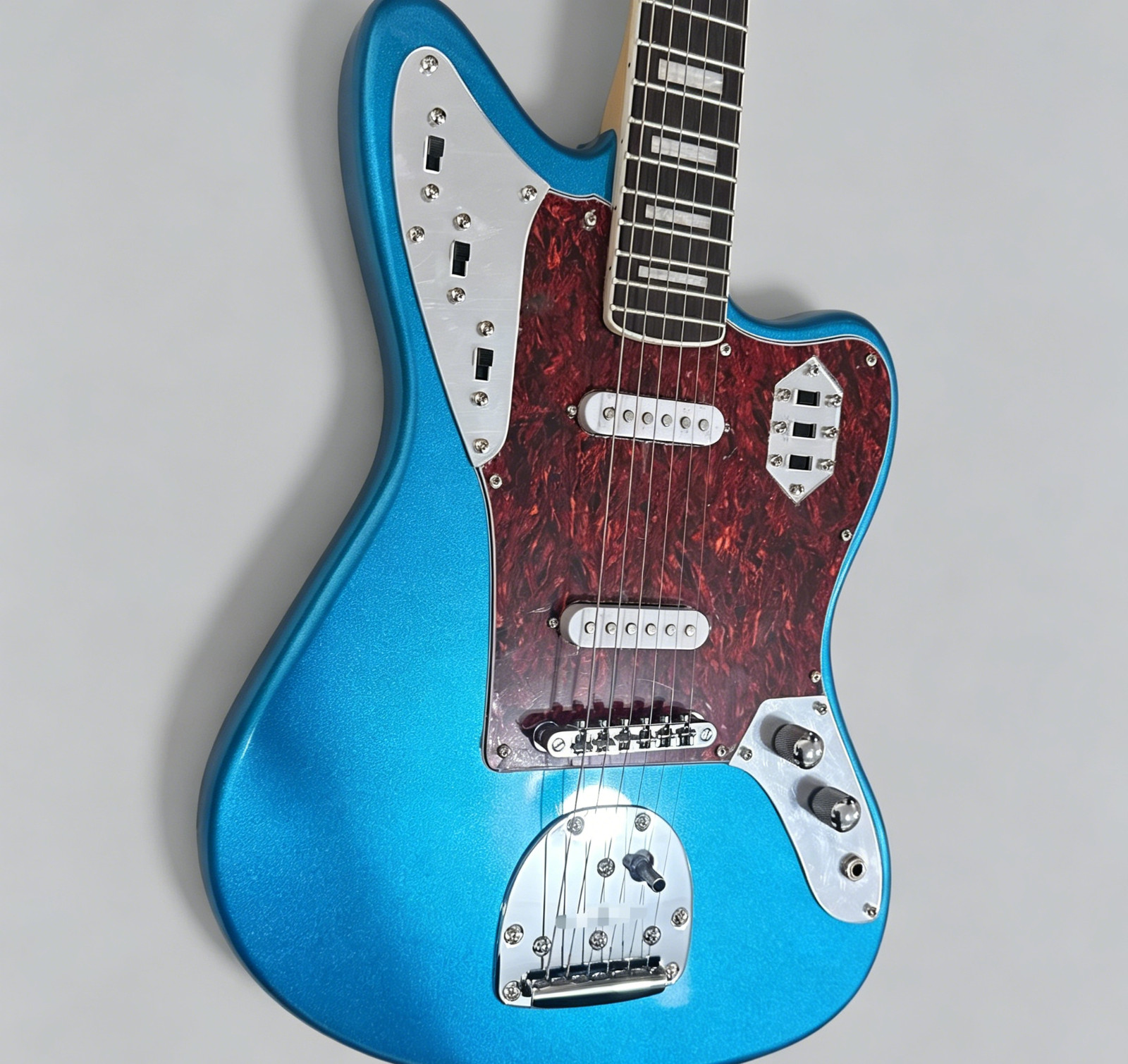 US STOCK Metal Blue Jazz Style Electric Guitar Chrome Hardware Fast Ship
