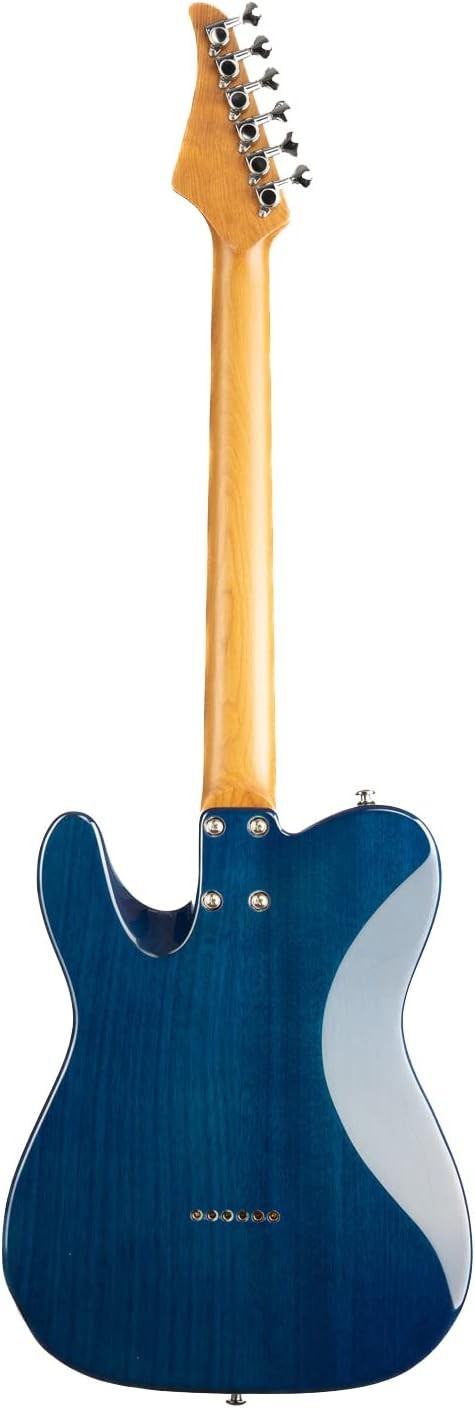 EART NK-C1 Electric Guitar Blue Flame Maple Roasted Neck Alnico Pickups 22 Frets