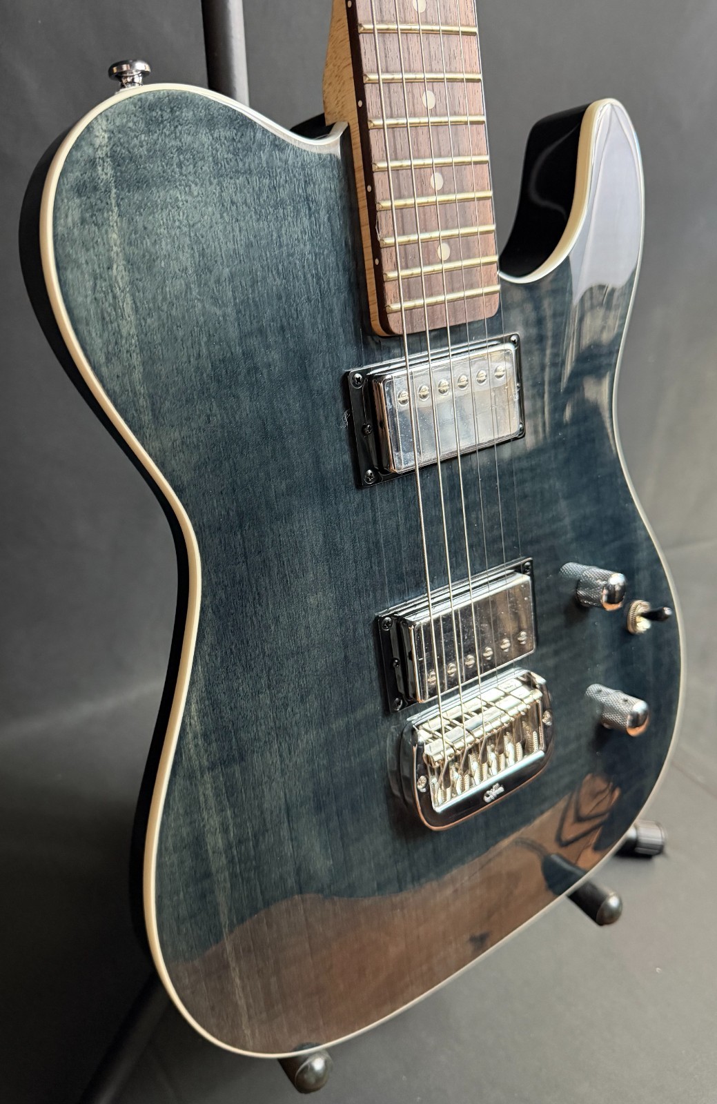 G&L ASAT Deluxe Electric Guitar Transparent Black Finish (083)
