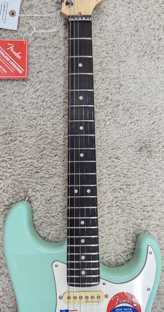 Fender Jeff Beck Stratocaster Guitar, Rosewood Fretboard, Surf Green with Case