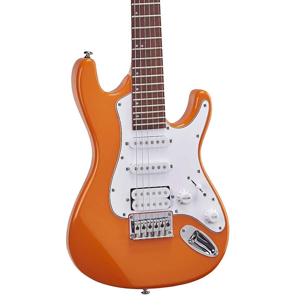 Mitchell TD100 Short-Scale Electric Guitar Orange 3-Ply White Pickguard