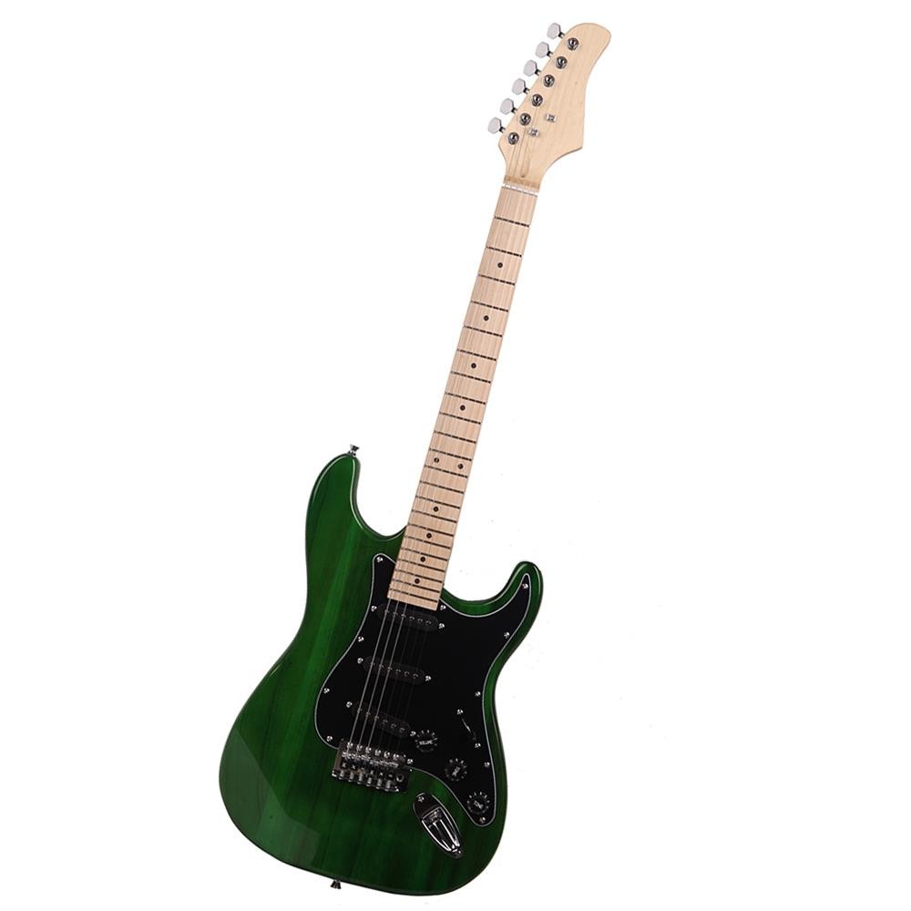 LEADZM ST Stylish Electric Guitar with Black Pickguard Green