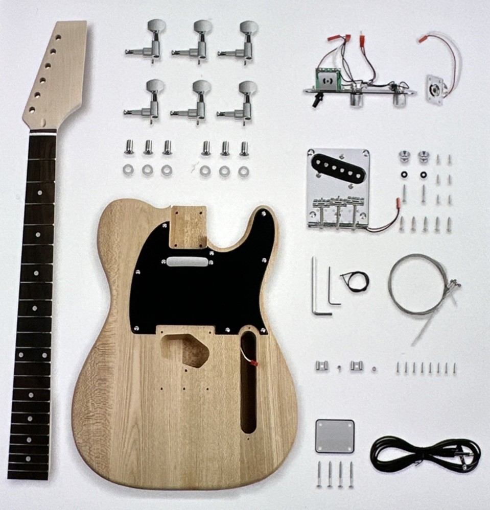 DIY Electric Guitar Kit 6 String Ash Body Hard Maple Neck Rosewood Fingerboard
