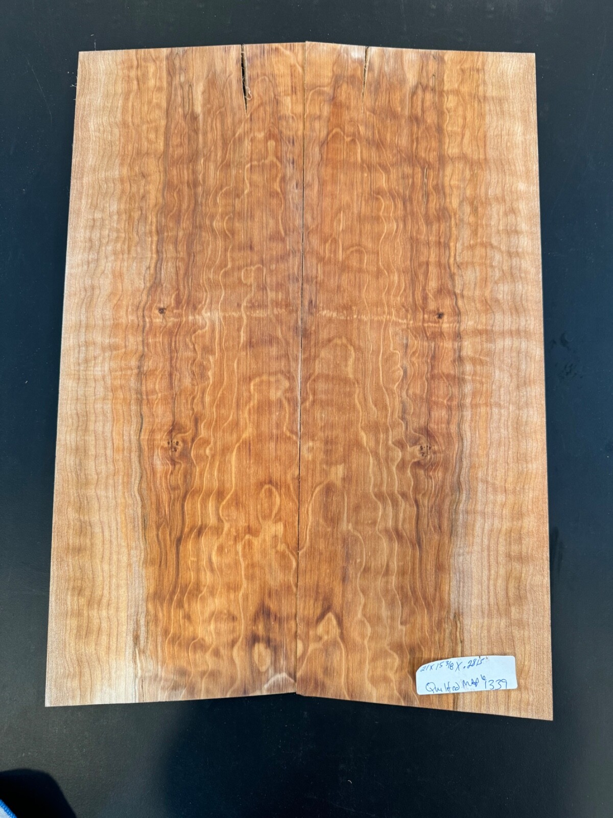 GUITAR TOP LUTHIER WOOD CURLY /QUILTED MAPLE 21LX15X.2815 #1339