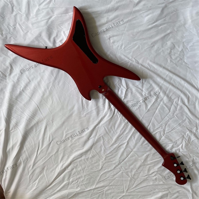 Solid Electric Bass Guitar Rosewood Fretboard 4 Strings Metallic Red Fast Ship