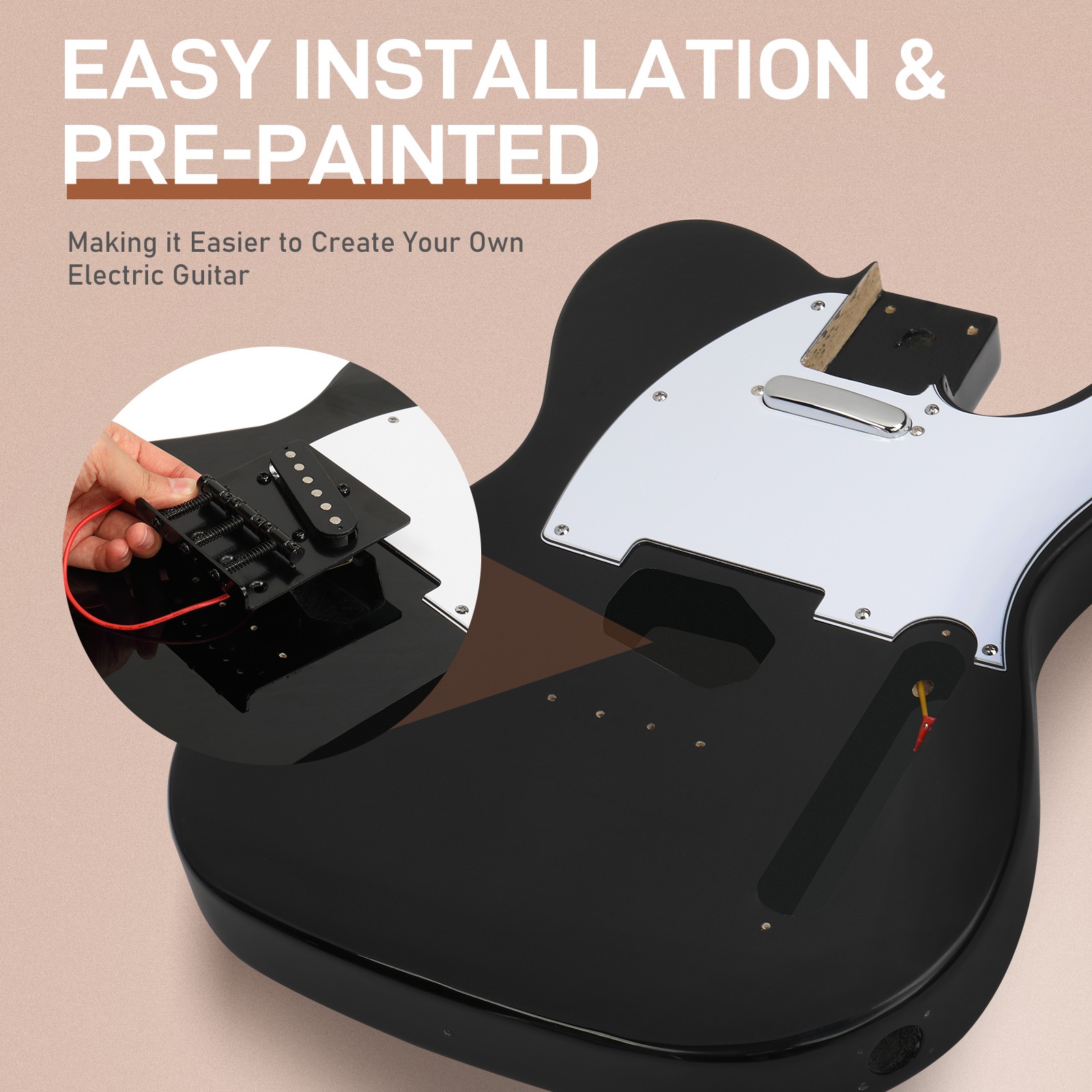 DIY 6 String TL Style Electric Guitar Kits with Mahogany Body School Band