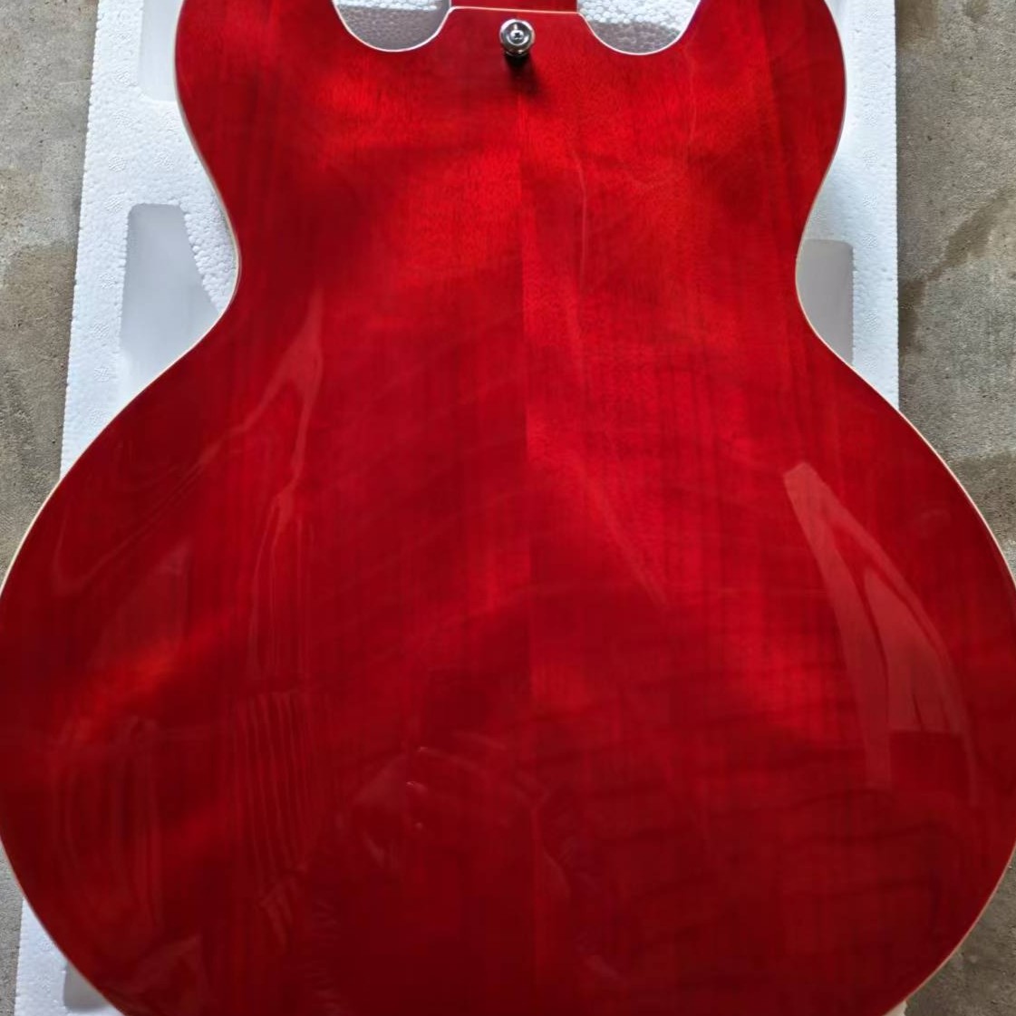 Custom Dot 335 Semi-hollow Cherry Red Electric Guitar HH Pickups 6string Ship US