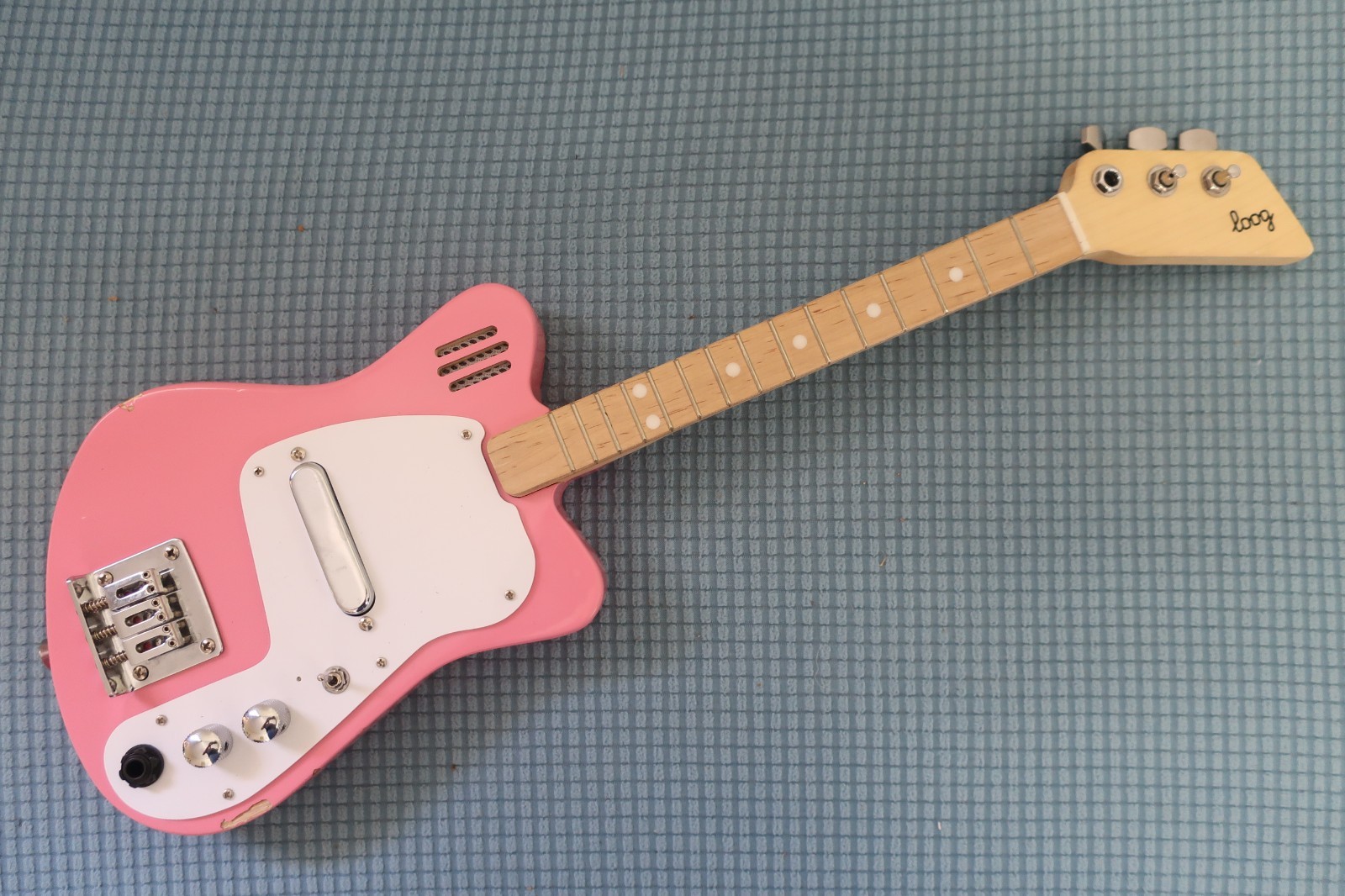Loog Mini 3-String Electric Guitar Neck Only Nut Frets Works Great For Repair P