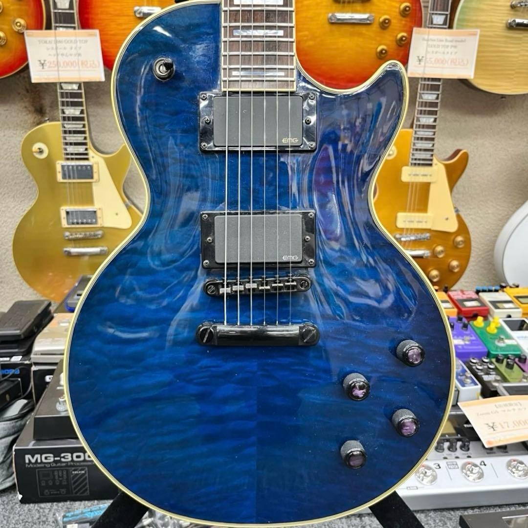 Electric Guitar Epiphone Les Paul Custom Prophecy Plus Blue EMG Pickups
