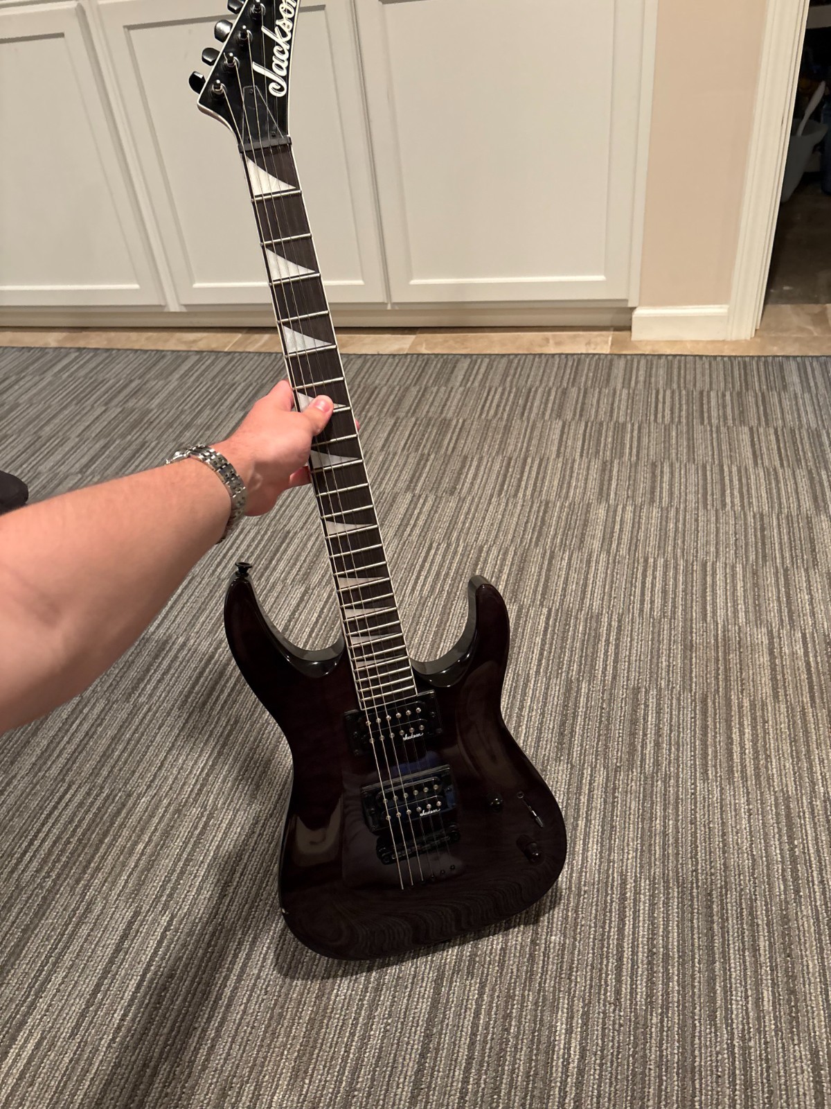 Jackson JS Series Dinky Arch Top JS32Q DKA HT Guitar Transparent Black Burst