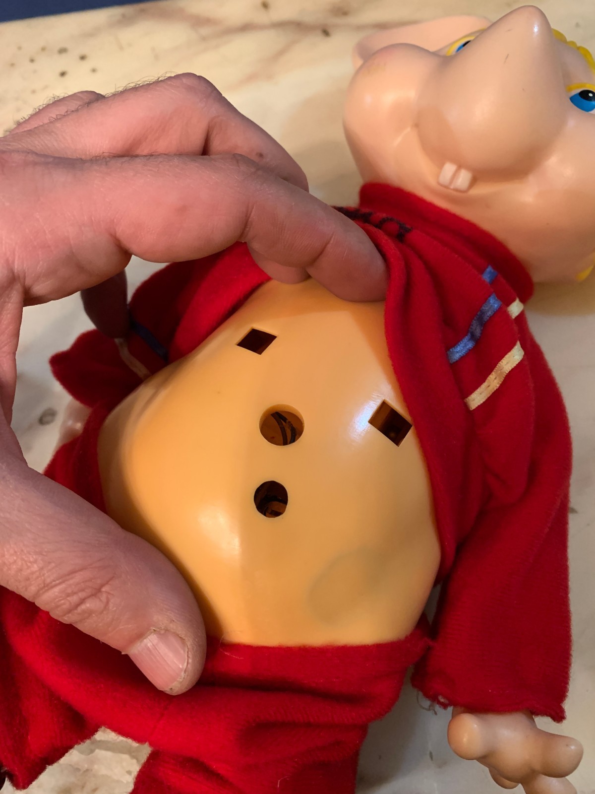VINTAGE LARGE 13″ PLASTIC VINYL TOY TOPO GIGIO 1970s italocremona italy