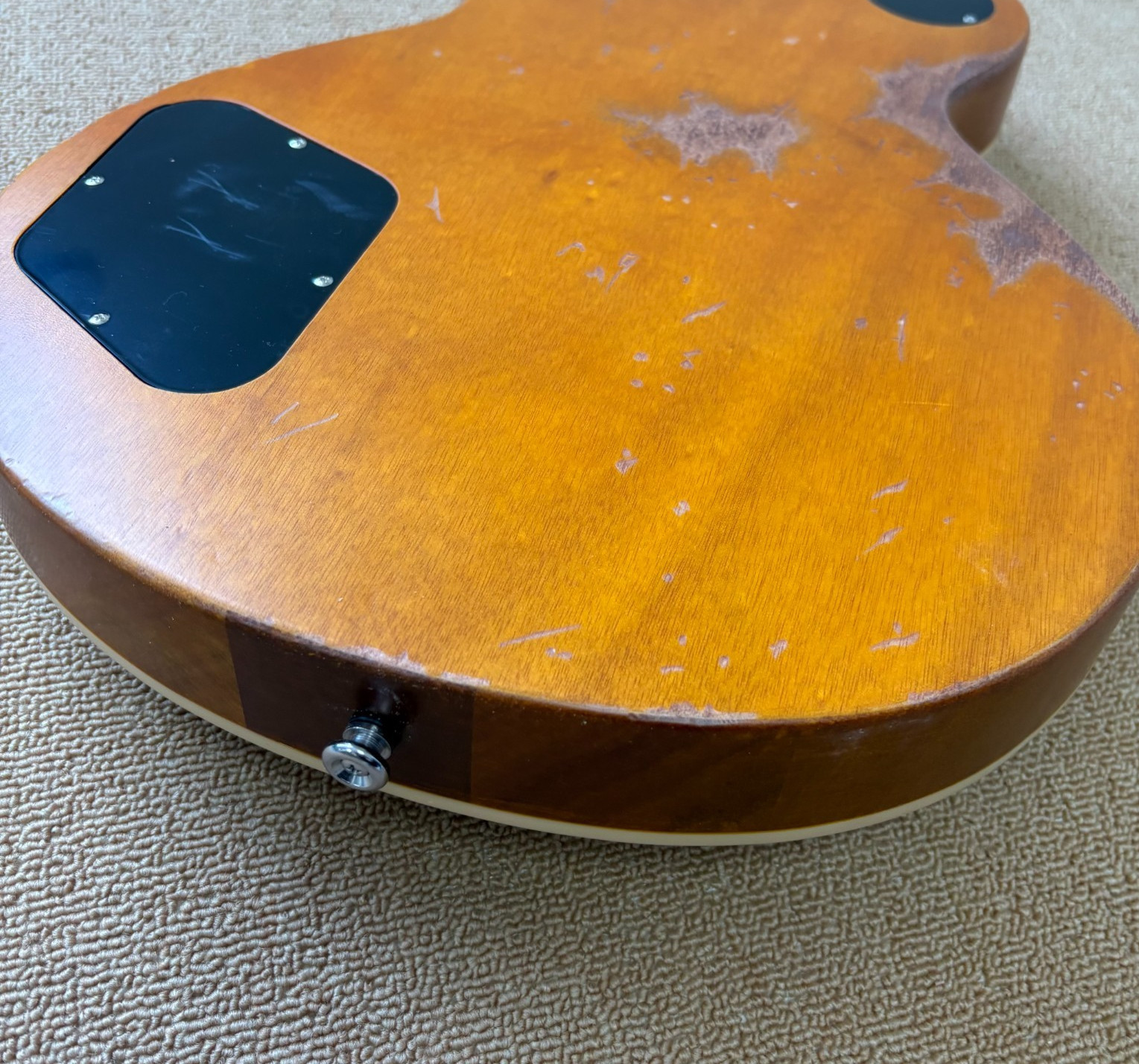 Gold LP Style Electric Guitar Rosewood Fingerboard Cream Pickguard Chrome Part