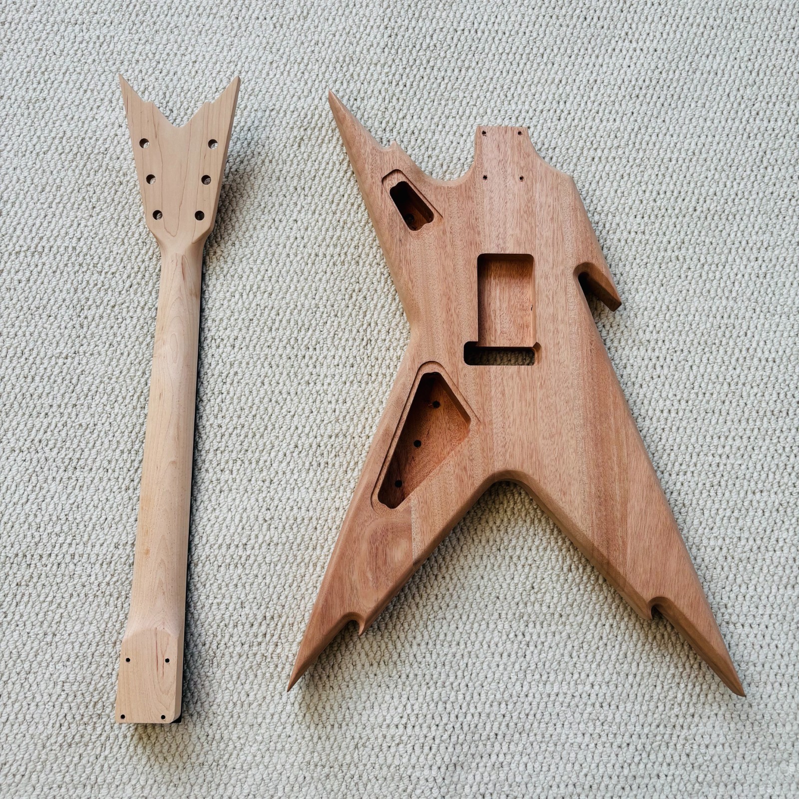 DIY Dean Electric Guitar Kit Mahogany BD Maple Neck Rosewood FB BK Part Tremolo