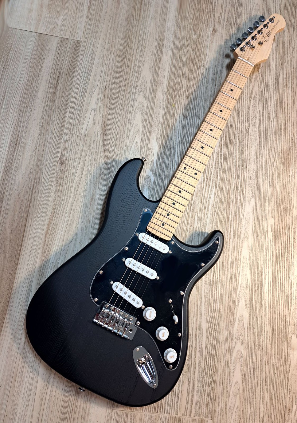 2026 Elite® Stratocaster Style Guitar w/ Gilmour MOD Satin Black SSS Maple neck