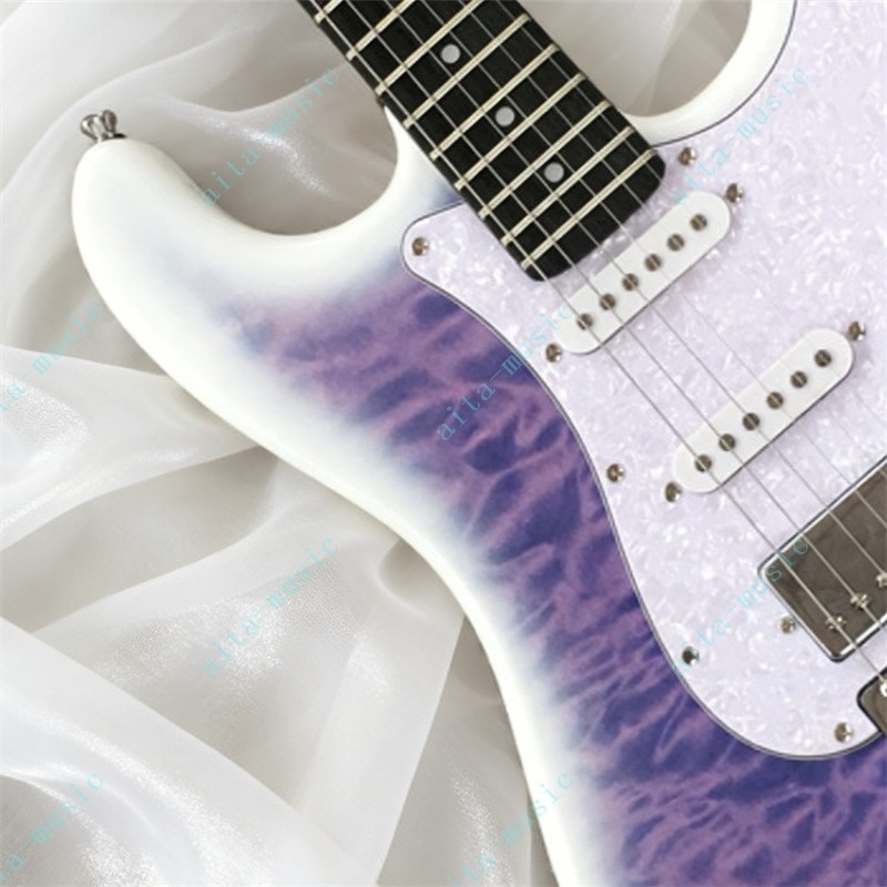 Custom Dreamy Purple Ice Flower Electric Guitar Quilted Maple Top S-S-H Pickups