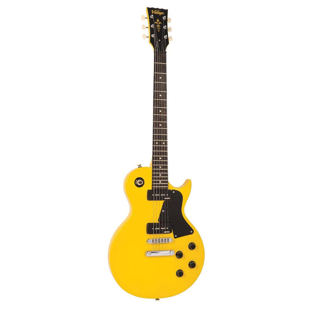 Vintage V132 ReIssued Single Cutaway w/ Dual P90s Electric Guitar – TV Yellow