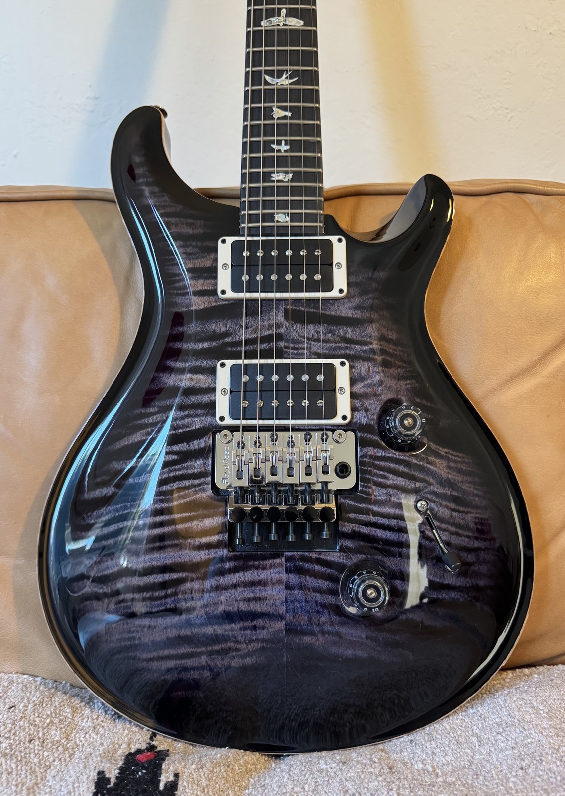 2023 PRS Custom 24 10 Top Floyd Rose – Purple Mist – Ebony Fretboard